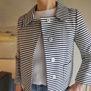 Kate Spade New York Navy and White Blazer Audra